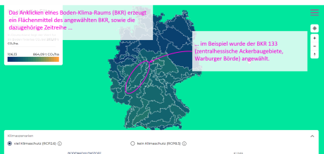 Ansicht der Karte mit auszuwählendem BKR